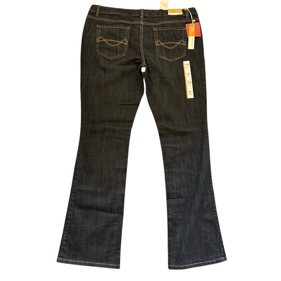 Mossimo Jeans Size 17 Low Rise Bootcut Slim Knee Dark Rinse Denim Stretch 2000s - Picture 4 of 6